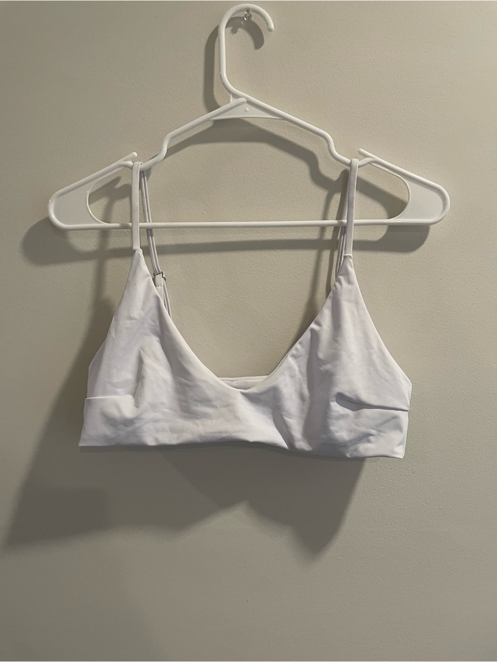 SHEIN White V-Neck Bikini Bralette
